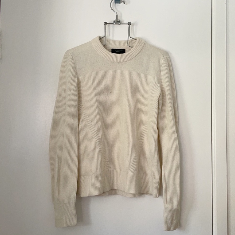 rag & bone Cream Crew Neck Sweater